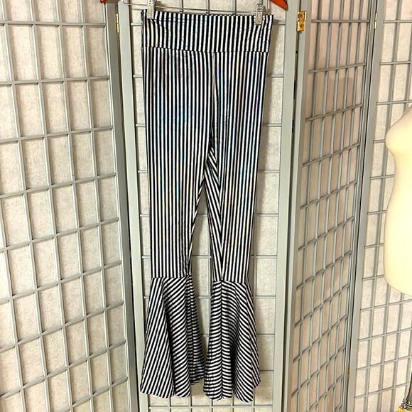 Groovy Striped Iridescent Bell Bottoms - Size S - Picture 1 of 7